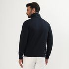 Men's Deep Midnight Navy High Neck Casual Sweatshirt, नेवी ब्लू, small image number null