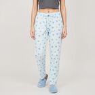 Women's Light Blue Straight Fit Star Printed Cotton Blend Pyjama, हल्का नीला, small