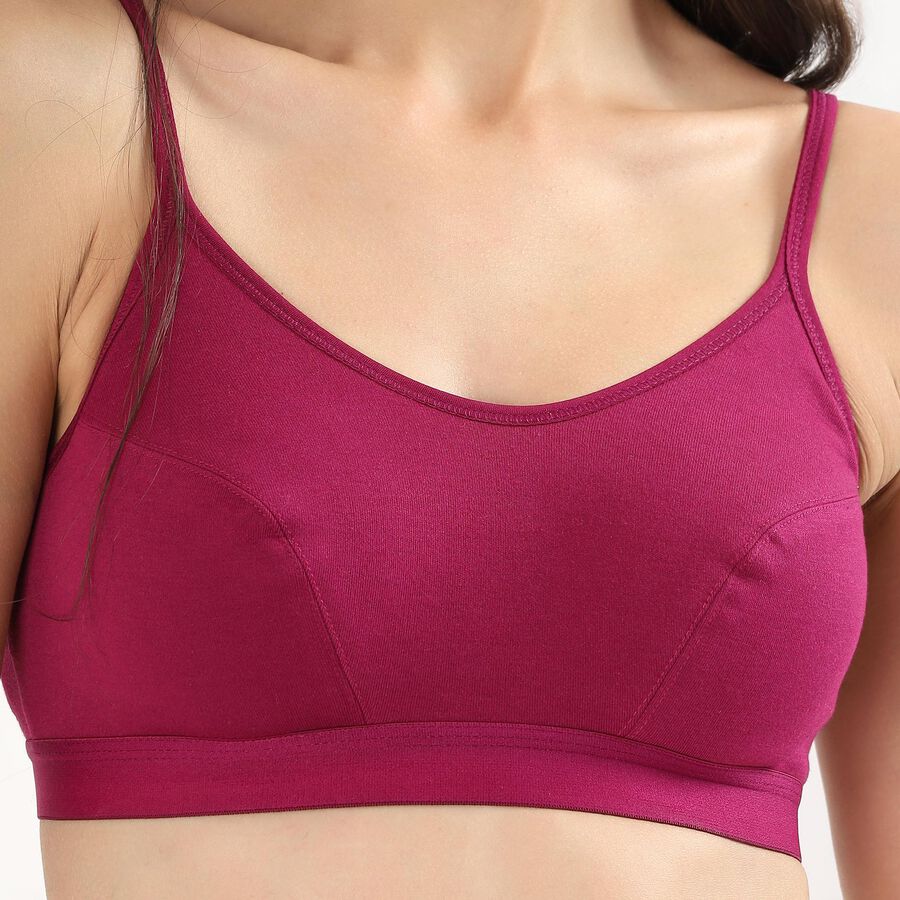 Women's Deep Magenta Wire-Free Casual Bra, Wine, large