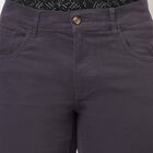 Solid Slim Fit Casual Trousers, Dark Grey, small image number null