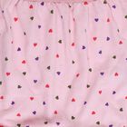 Girls' Pink Regular Fit Heart Printed Frill Bloomers, हल्का गुलाबी, small