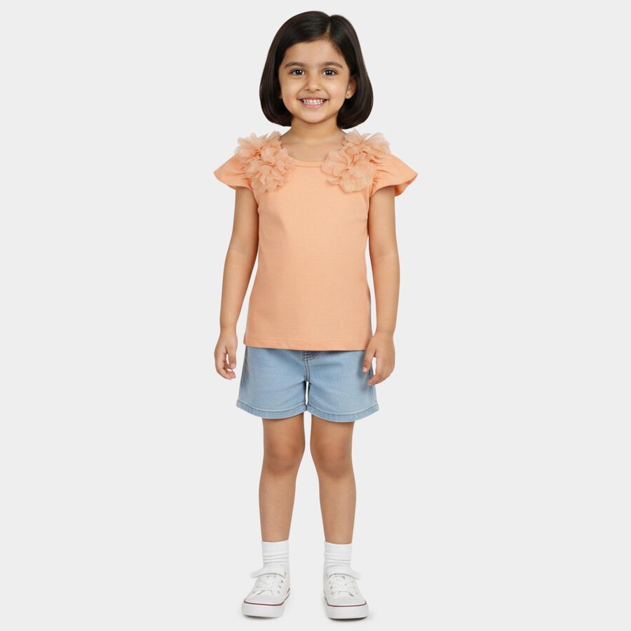 Girls' T-Shirt, Peach, large