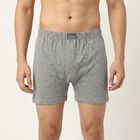 Men Grey Regular Fit Solid Trunks, Melange Light Grey, small