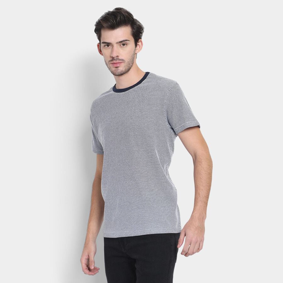 Men's Round Neck Half Sleeves T-Shirt , Navy Blue, large image number null