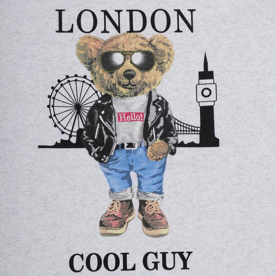 Boys Ecru Melange Round Neck Casual Half Sleeve T-Shirt, Ecru Melange, large