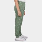 Girls' Green Straight Fit Heart Printed Pyjama, हल्का हरा, small