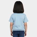 Girls Light Blue Cotton Casual T-Shirt, Light Blue, small