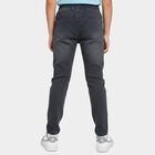 Boys' Grey Regular Fit Elastic Waistband Jeans, हल्का ग्रे, small