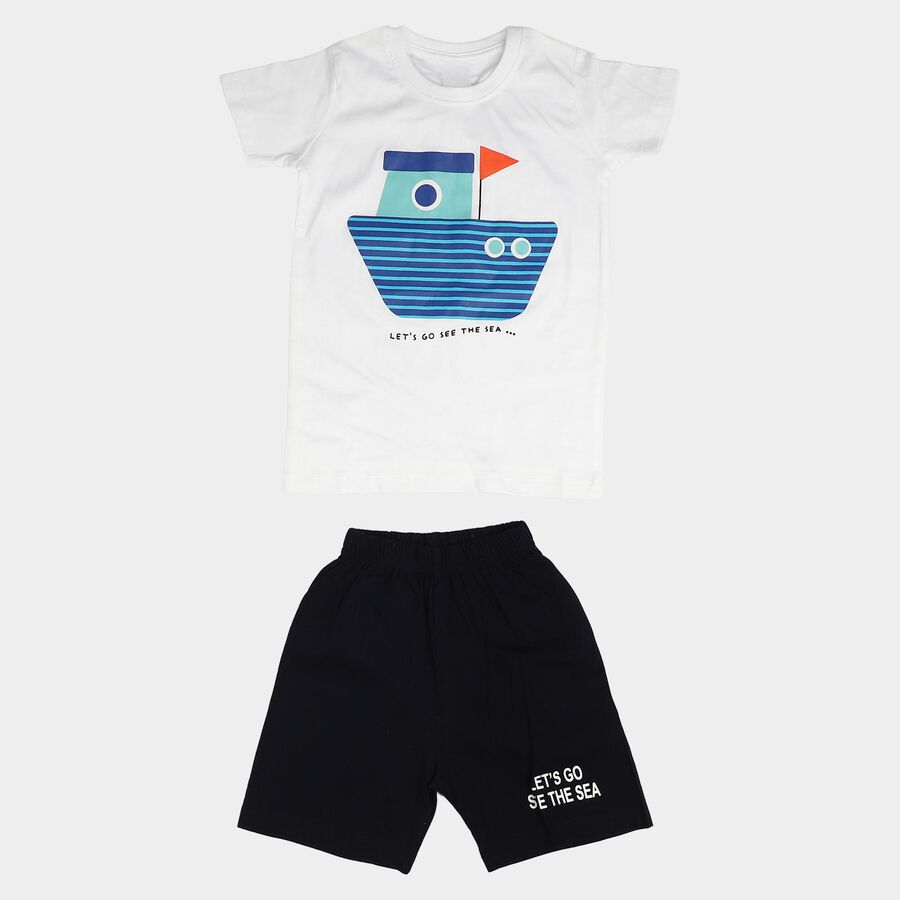 Boys' Knit Baba Suit, White, large