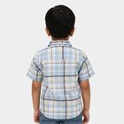 Boys' Light Blue Cotton Half Sleeve Classic Collar Casual Shirt, हल्का नीला, small