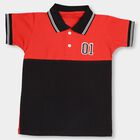 Boys' 100% Cotton Collar Half Sleeves T-Shirt, Red, small image number null