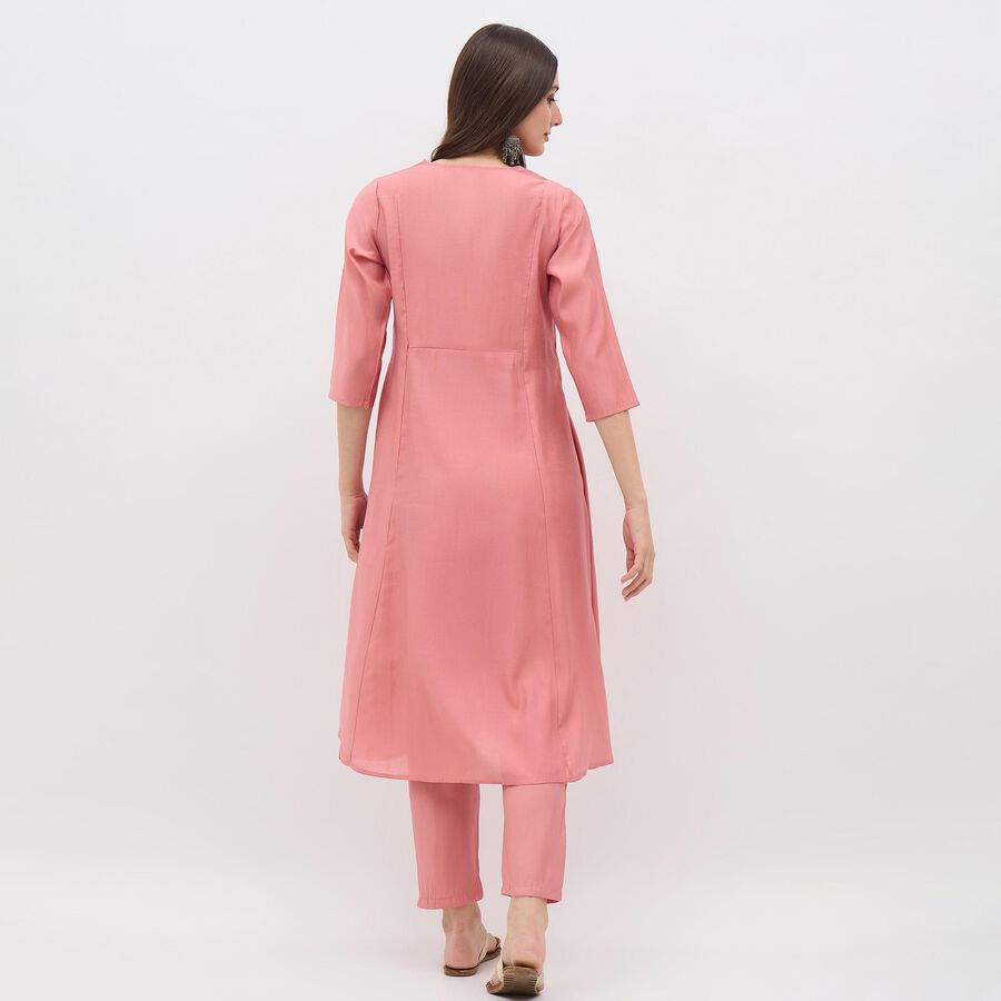 Women's Dusty Rose Pink Embroidered Ethnic Set, Light Pink, large image number null