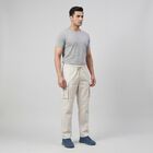 Men's Beige Slim Fit Casual Trousers, Beige, small
