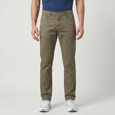 Men's Olive Green Slim Fit Solid Jeans