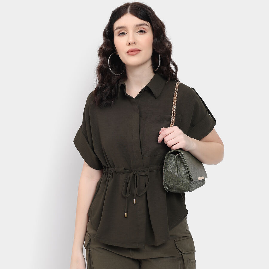 Ladies' Shirt, ओलिव, large
