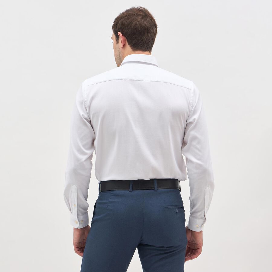 Men's Snow White Classic Formal Shirt, सफ़ेद, large image number null