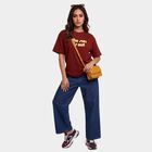Women's Rust Round Neck Regular T-Shirt, Rust, small