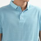Men's Light Blue Polo Neck Striped T-Shirt, Light Blue, small image number null