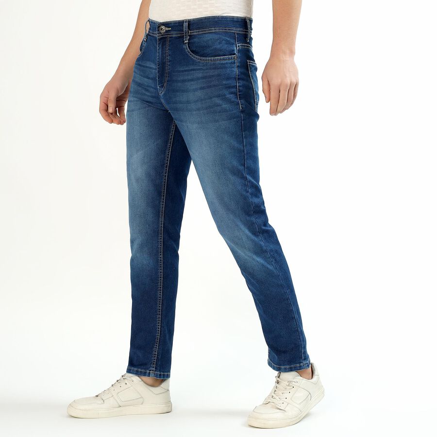 Men's Medium Wash Blue Slim Fit Jeans, Dark Blue, large image number null