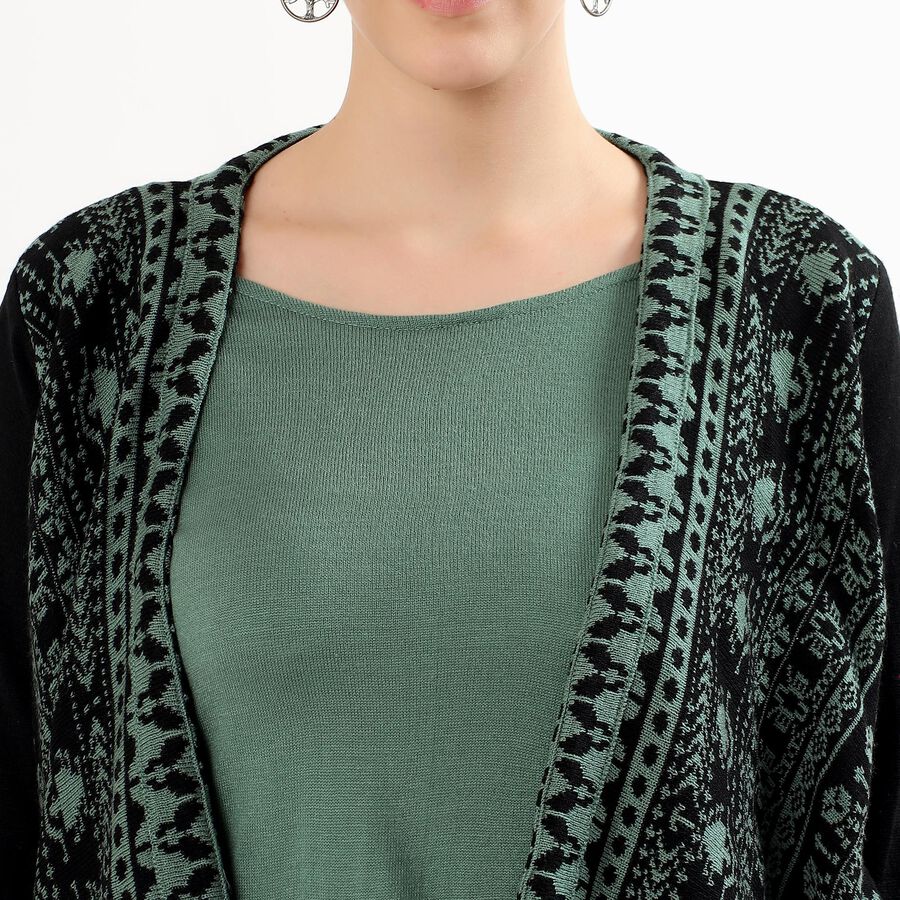 Women's Muted Sage Green Round Neck Minimalist Kurta, हल्का हरा, large image number null