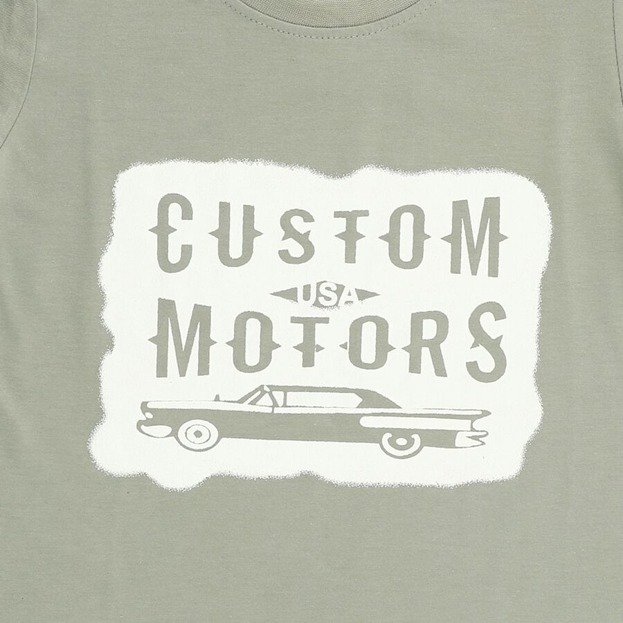 Boys Light Sage Green Crew Neck Casual T-Shirt, Light Green, large image number null