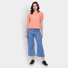 Ladies' 100% Cotton Round Neck T-Shirt , Orange, small image number null