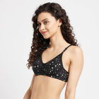 Printed Non-Padded Basic Bra, Black, small image number null