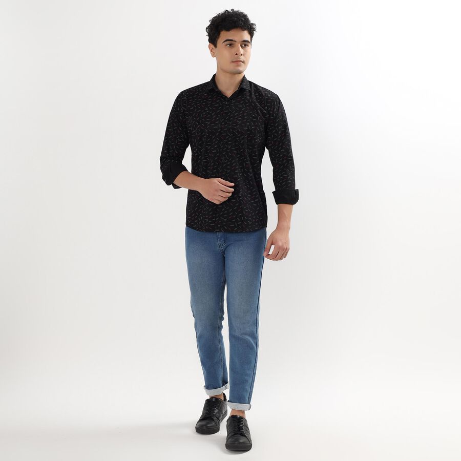 Men's 100% Cotton Casual Shirt , काला, large image number null