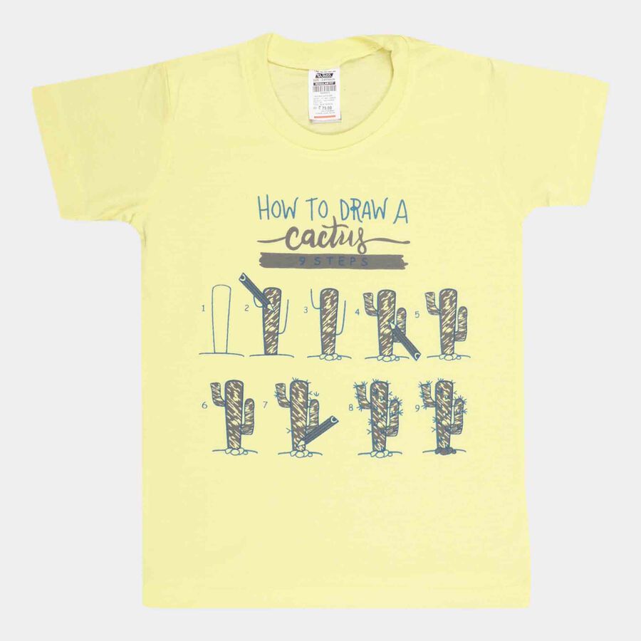 Printed T-Shirt, Yellow, large image number null