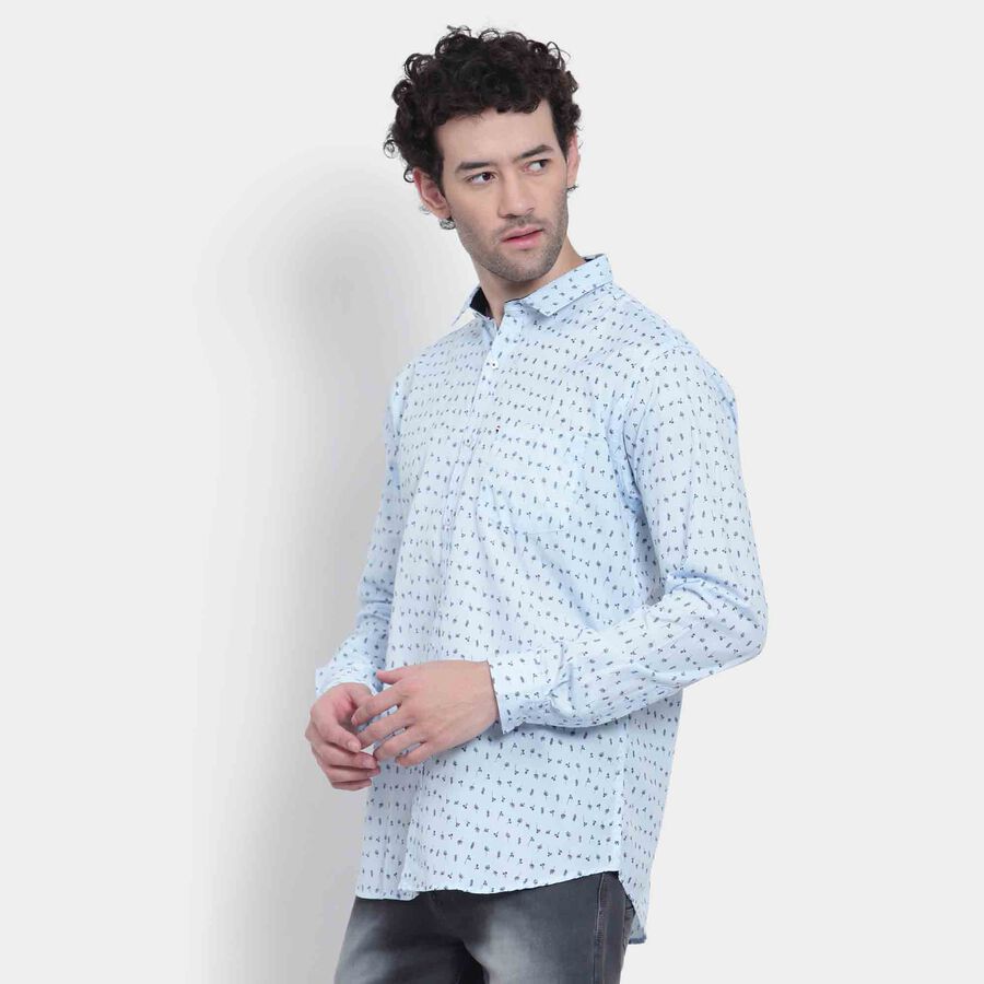Printed Casual Shirt, Light Blue, large image number null