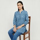 Women's Blue Kurti, Dark Blue, small