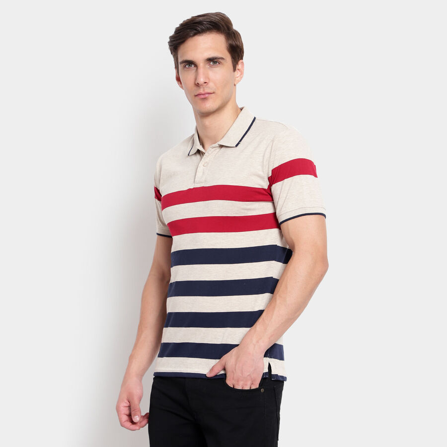 Stripes Polo Shirt, Ecru Melange, large image number null