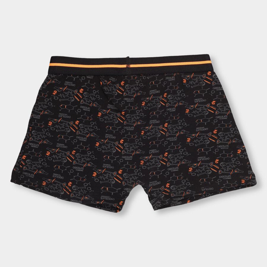 Boys' Dark Charcoal Black Regular Fit Printed Briefs, Black, large image number null