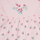 Infant Girls' 100% Cotton Frock , हल्का गुलाबी, small