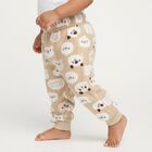 Infants Light Beige Cartoon Printed Fleece Pyjama, Beige, small image number null