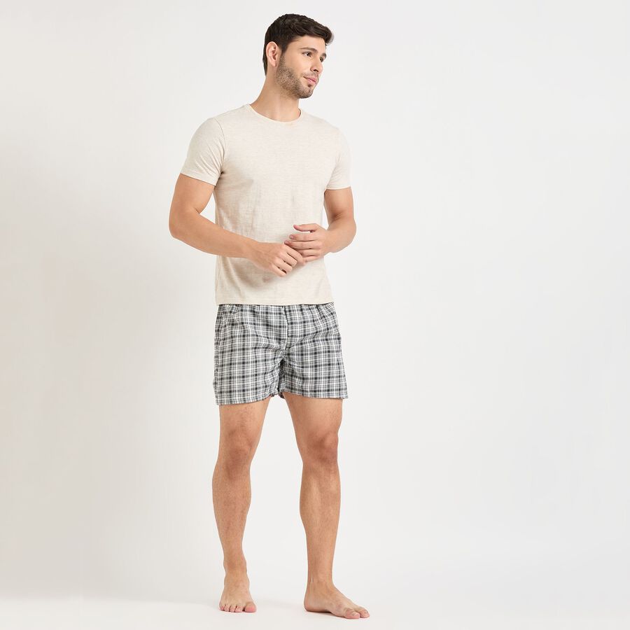 Men's Boxers, गहरा ग्रे, large