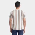 Men's Beige Round Neck Casual T-Shirt, Beige, small