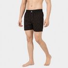 Men's Black Relaxed Fit Printed Boxers, Black, small