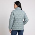 Women's Light Green Stand Collar Puffer Jacket, Light Green, small