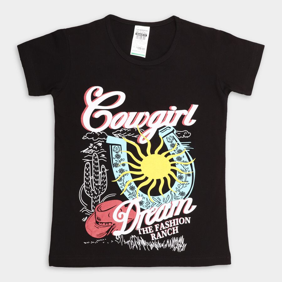 Girl's T-Shirt, Black, large image number null