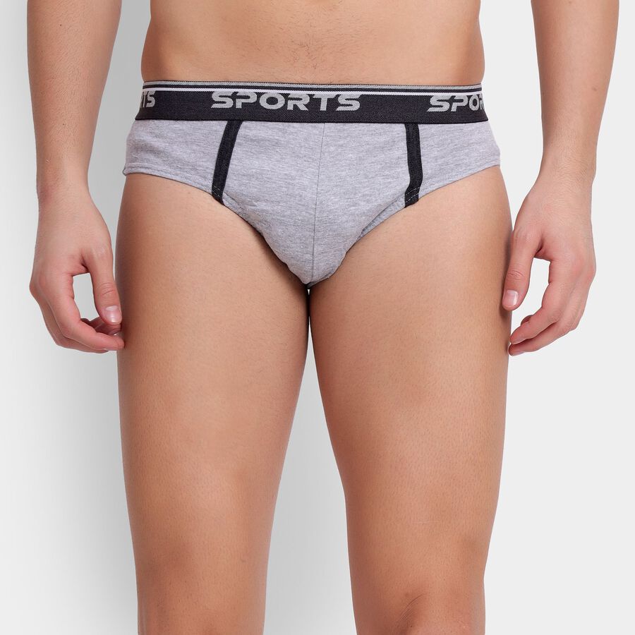 Men's Briefs, मिश्रित हल्का ग्रे, large