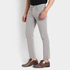 Solid 5 Pocket Skinny Casual Trousers, Light Grey, small image number null