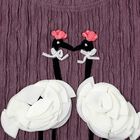 Girls' Muted Plum Purple Round Neck Casual T-Shirt, Purple, small