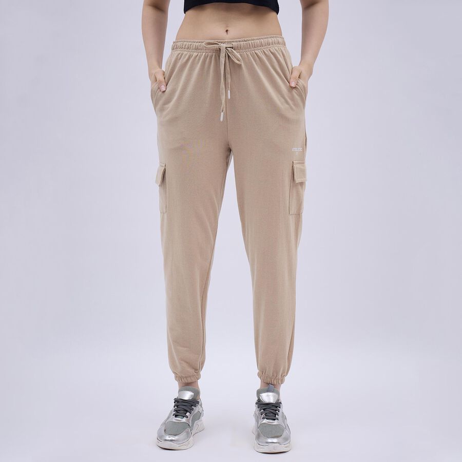 Women's Warm Beige Regular Fit Cargo Track Pants , गहरा पीला, large image number null