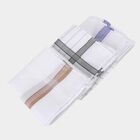 Men White Checked Pack of 3 Handkerchief, गहरा ग्रे, small