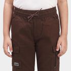 Boys' Brown Regular Fit Cargo Trousers, भूरा, small