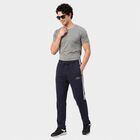 Men's Navy Blue Jogger Fit Side-Striped Track Pants, Navy Blue, small