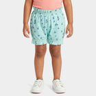 Girls' Mint Aqua Regular Fit Floral Bloomer, एक्वा, small
