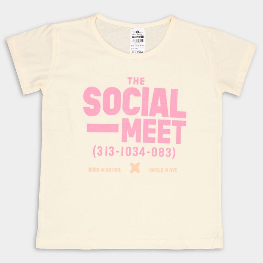 Girls' T-Shirt, Off White, large image number null