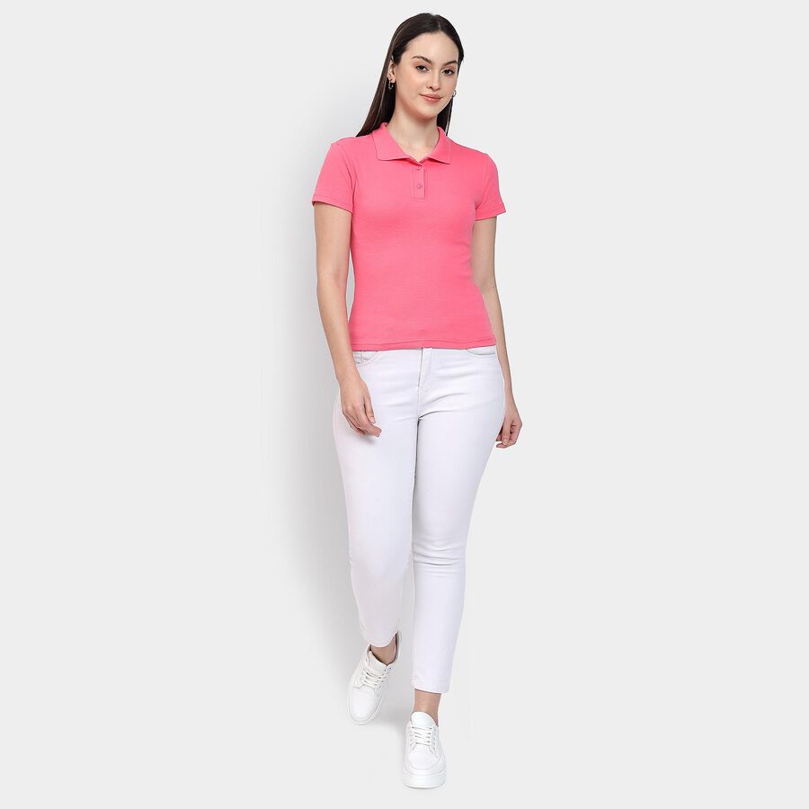 Ladies' Polo T-Shirt , मूँगा (कोरल), large image number null